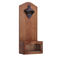Retro-Stil Wandmontierter Flaschenöffner aus Holz für Zuhause, Küche, Bar, Holz-Flaschenöffner