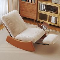 Fauteuil à bascule en velours avec repose-pieds, design moderne et rembourrage doux, idéal pour la lecture, la chambre, l'appartement ou l'hôtel