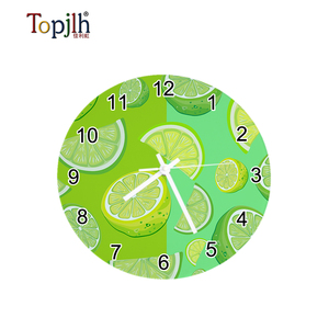 Horloge murale en verre à suspendre Topjlh, vierge pour sublimation, style artistique avec logo personnalisé et aiguilles en verre, pour la décoration moderne de la maison et <span class=keywords><strong>du</strong></span> bureau - Product Image 2