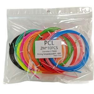 เส้นพลาสติก PCL สำหรับปากกา 3 มิติ ขนาด 1.75 มม. 10 ม้วน ยาว 2 เมตร วัสดุสำหรับพิมพ์ 3 มิติ ยี่ห้อสั่งทำพิเศษ B0625 สำหรับอุปกรณ์สำนักงาน/โรงเรียน และใช้สำหรับงานส่งเสริมการขาย - Product Image 1