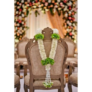 Artificial <b>White</b> Green Flower <b>Hanging</b> Garland Decorative Floral Mala for Wedding Decoration Temple Pooja Festival Home - Product Image 2