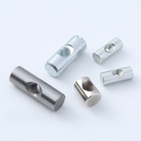 Écrou à connexion intégrée galvanisé M3 M4 M6 M8 M12 12mm 20mm, écrou à barillet à fente transversale en métal, goujons transversaux avec trous