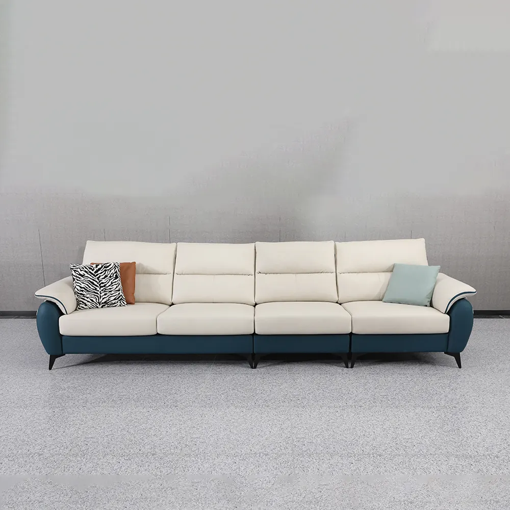 Italienisches Design Stoff Sofa Schnitts ofa für Home Lounge Kunstleder 4-Sitzer lange Wohnzimmer möbel