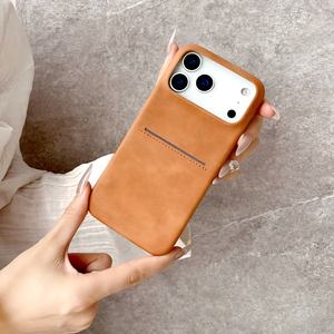 Étui de téléphone d'affaires à insertion de carte de luxe pour <span class=keywords><strong>iPhone</strong></span> 13 14 15 16 couverture arrière de téléphone en cuir à point Durable pour Samsung S24 Ultra - Product Image 4