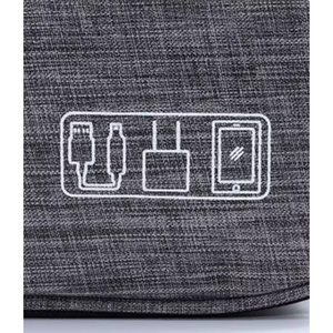 Bolsa de almacenamiento multifuncional para cable de datos, auriculares, cargador de energía, organizador de viaje, diseño minimalista rectangular de nailon - Product Image 5