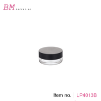 Pot à poudre libre vide noir mat élégant et minimaliste, personnalisable avec votre marque, transparent, classique, pour maquillage et cosmétiques LP4013B