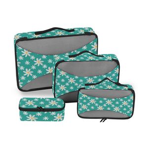 Organiseurs de bagages pliables à motif de fleurs de Tiare hawaïennes, ensemble de 4 cubes de rangement, logo personnalisé, cubes de rangement pour valise - Product Image 6