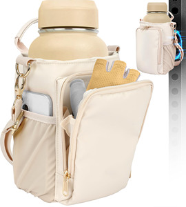 Lot de 6 supports magnétiques pour bouteilles d'eau, sac isotherme de sport, sac de transport pour bouteilles d'eau de gym avec poche pour téléphone – Confortable - Product Image 1