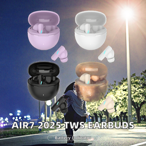 หูฟังไร้สาย Air7 2025 TWS สำหรับเล่นเกมส์ พร้อมไฟ LED แสดงสถานะแบตเตอรี่ เชื่อมต่อบลูทูธ เล่นเพลงได้ เหมาะสำหรับออกกำลังกาย สีฟ้า - Product Image 3
