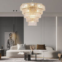 Lampe suspendue en verre de luxe au design moderne, éclairage intérieur, lustre moderne à 3 étages, LED
