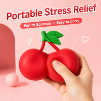 Reuze kersen squishy speelgoed, langzaam terugverend gesimuleerd fruit stressverlichtend knijp fidget speelgoed