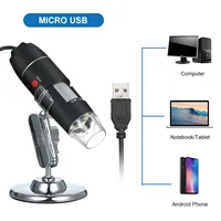Mikroskop Digital USB Perbesaran 1600X, Kamera 8 LED dengan Penyangga, Pembesar Inspeksi Genggam Portabel