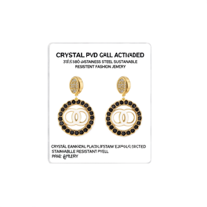 Boucles d'oreilles en cristal plaquées or PVD, acier inoxydable 316L, durables, résistantes, bijoux de mode - Product Image 2