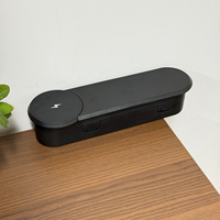 Prise de bureau encastrée avec chargeur sans fil 15W, couvercle coulissant, multiprise dissimulée, chargeur rapide USB PD pour bureau