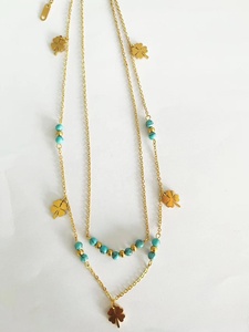 Collares Edelstahl SCHMUCK moda personalizada joyería de acero inoxidable collar de trébol - Product Image 4