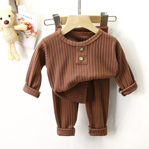 Ensemble de sous-vêtements pour enfants, nouveau style d'automne, <span class=keywords><strong>polaire</strong></span> pour bébé, polyester, pyjama pour garçons, style coréen, chaud pour filles, en stock - Product Image 5