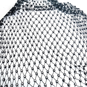 10 Yards Sexy Xem Qua Lưới Đàn Hồi SS20 Pha Lê Đá Thạch Fishnet Vải Cho Phụ Nữ Bìa Up Bikini - Product Image 3