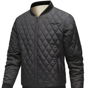 Veste en cuir vintage pour homme, automne-hiver, style décontracté, col montant, ourlet droit, poche zippée, teinture unie, coupe-vent - Product Image 2