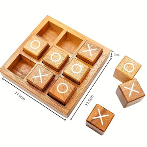 เกม Tic Tac Toe ไม้มาใหม่เกมกระดานเพื่อการศึกษาสำหรับแก้ปริศนาฝึกสมอง - Product Image 2