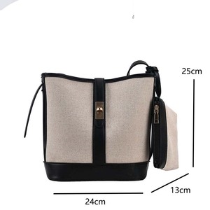 New Arrival Canvas <b>Bucket</b> Bag 2024 New Style Women's Single Shoulder Crossbody Bag With <b>Small</b> Purse - Product Image 6