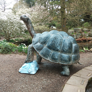 Estatua de animal 3D artificial de tamaño real, escultura gigante de tortuga marina de fibra de vidrio a la venta - Product Image 2