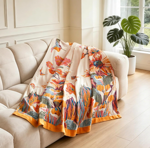 Manta Decorativa Boho - Manta Suave 100% Algodón <span class=keywords><strong>para</strong></span> <span class=keywords><strong>Cama</strong></span>, <span class=keywords><strong>90</strong></span>"x90" Reversible, Transpirable y Ligera <span class=keywords><strong>para</strong></span> Primavera - Product Image 5