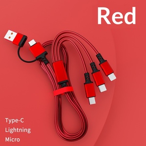 สายชาร์จแบบแยกส่วน Quick Charge1-to-3 (สีแดง) / ขั้วต่อไมโครยูเอสบี/ไทป์-ซี - Product Image 4