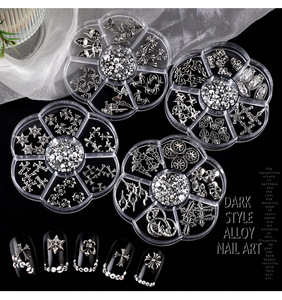 7Grid Silver Metal Nail Charms Cross Skull Design Vintage Nail Art Supplies Gothic Accessories for DIY Manicure Nail Jewelry - Product Image 6