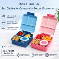 Boîte à lunch bento pour enfants, multi-compartiments, compatible micro-ondes, conteneur alimentaire portable, boîte de préparation des repas scolaires pour les élèves du primaire