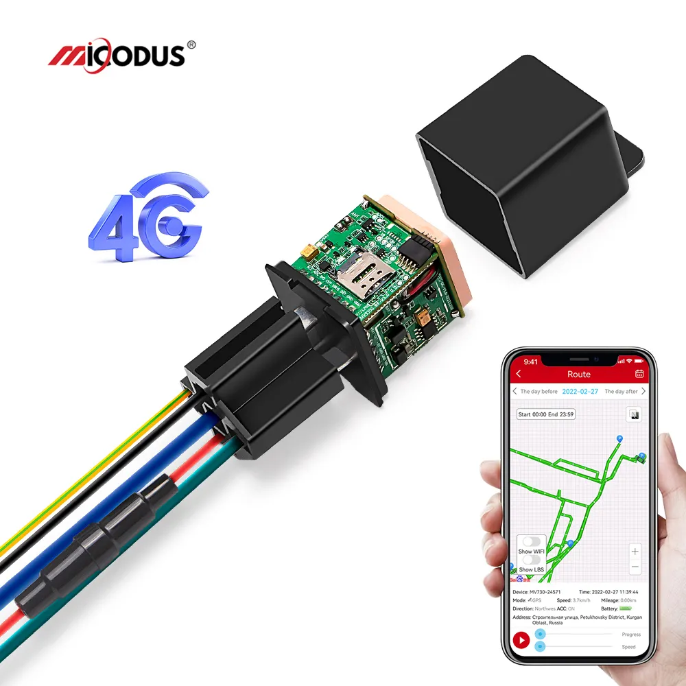 MiCODUS MV930G Smart GNSS Google Map Location Real Time Track Motorcycle Car Tracking Device 4G Vehicle Relay Type Gps Tracker