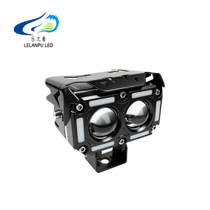 LELANPU Proyector LED de 2 lentes para motocicleta, luz de trabajo, foco, luz de carretera, luz diurna (DRL) de 7 pulgadas, amarillo láser, para <span class=keywords><strong>pilar</strong></span> A de camión, solo caja de 3/4/10 pulgadas - Product Image 1