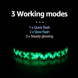 Collar de perro de nailon recargable por USB, luz <span class=keywords><strong>LED</strong></span>, estampado personalizado, correa de perro intermitente luminosa ajustable de lujo que brilla en la oscuridad - Product Image 6