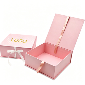 Luxury <b>Foldable</b> Magnetic Gift <b>Box</b> for Cosmetics Custom Printed Rigid Cardboard Paper Packaging Flat Shipping <b>Box</b> with Ribbon - Product Image 6