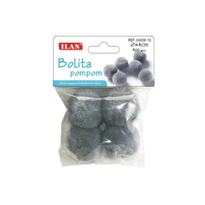 Ilan Bolita Pompom 4.0 Cm Gris, Decoraciones de Lana para Manualidades - Product Image 2