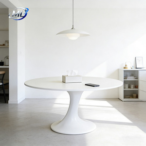 Table à manger ronde en fibre de verre de luxe personnalisable moderne pour la maison, la villa, l'hôtel, la salle à manger, utilisation de meubles - Product Image 3