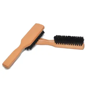 Spazzola per capelli della spazzola della barba della criniera del cinghiale della spazzola di pulizia della maniglia lunga di legno naturale su ordinazione all'ingrosso