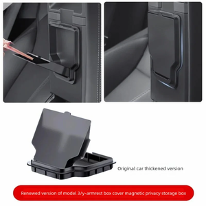 Accesorio de Almacenamiento de Doble Capa de Silicona FUXUAN para Tesla Model YL/Y/3, Caja de Almacenamiento para la Consola Central - Product Image 3