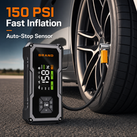 Démarreur de voiture portable à courant de crête de 1000A avec gonfleur de pneus 150 PSI et batterie externe 10000 mAh pour moteurs essence 6.0L et diesel 4.0L