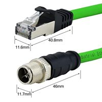 Câble Ethernet industriel blindé M12 X-Coded 8 broches vers RJ45 Cat6A pour applications Cognex et d'automatisation, câble PROFINET