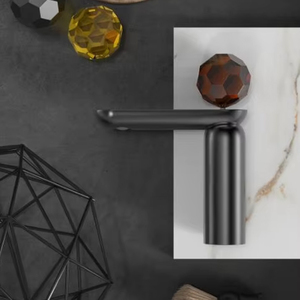 Di lusso di alta qualità di cristallo manico spazzola oro rosa ottone rubinetto di acqua per il lavandino del bagno - Product Image 5