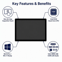 Écran tactile capacitif Win10 Pro / Win 11, 15,6 pouces, écran tactile sans espace d'air, ordinateur industriel pour hôpital