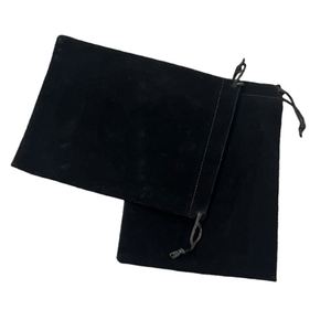 Bolsas de Terciopelo con Cordón para Regalo, Personalizadas con Logotipo, Color Negro, para Guardar Joyas - Product Image 1