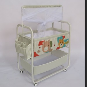 <span class=keywords><strong>Lit</strong></span> bébé XMZ en fer forgé, version tissu, avec pare-chocs amovible et lavable, moustiquaire anti-collision à motif <span class=keywords><strong>de</strong></span> dessin animé, 0-3 ans - Product Image 1