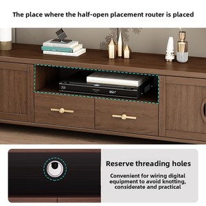 Soporte de TV de madera maciza de estilo chino de lujo moderno, combinación de gabinete de piso de mesa de centro pequeña para el hogar para sala de estar y dormitorio - Product Image 5