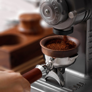 Cincin pengukuran magnetik kayu, corong Espresso dengan penangkap bubuk kopi untuk Portafilter Espresso & Aksesori teh - Product Image 4