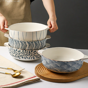 Nouveau design professionnel, bol en céramique japonais à double anse, écologique, super grand, pour soupe de nouilles, certifié BSCI, personnalisable - Product Image 5