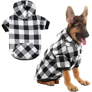 लोकप्रिय डिजाइन टार्टन काले/सफेद कुत्ते के सामान पालतू कपड़े शरद ऋतु/शीतकालीन कोट जैकेट