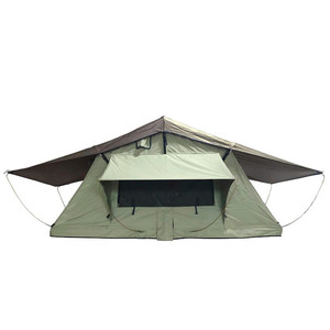 HOTO Extérieur Étanche Grande Tente de <span class=keywords><strong>Toit</strong></span> Souple Portable pour 4 Personnes, 4x4 Tente de <span class=keywords><strong>Toit</strong></span> Tente de <span class=keywords><strong>Toit</strong></span> de Voiture à Coque Souple Double Couche - Product Image 3