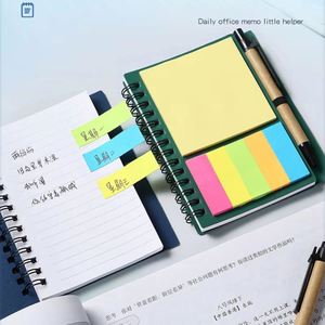 Wholesale Kraft Paper Memo Pad Logo Customized Promo Business <b>Gift</b> Small Spiral Notebook With Pen Sticky Notes Notepad - Product Image 5