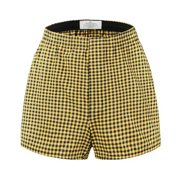 novelty custom yellow and black checked 100% cotton underwear boxers for men